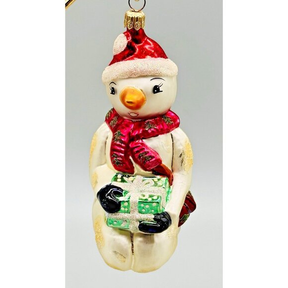 Christopher Radko A Cool Surprise Glass Snowman Christmas Ornament 6 inch - Picture 1 of 6